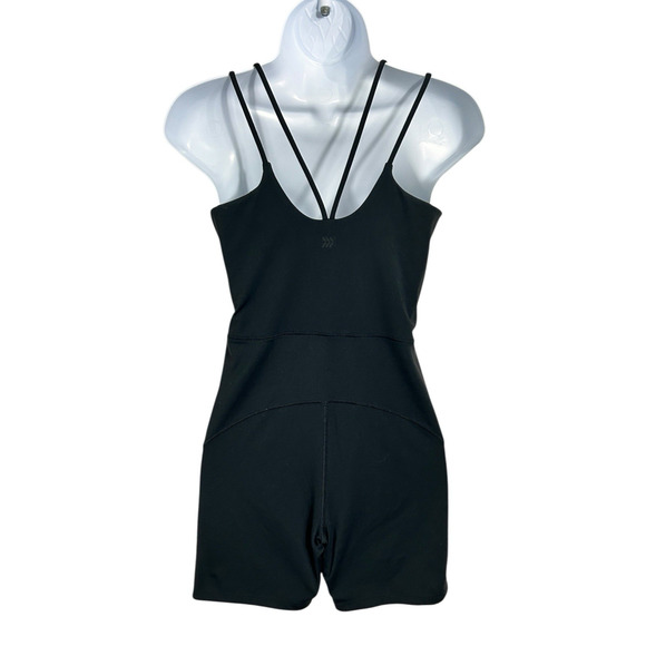 All in Motion Black Athletic Bodysuit Short Sz M Strappy Seamless Jumpsuit - Picture 5 of 6